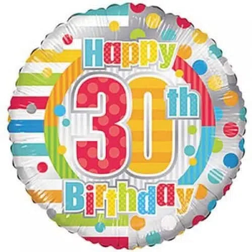 Happy 30th Birthday Dots & Lines 18″/46cm